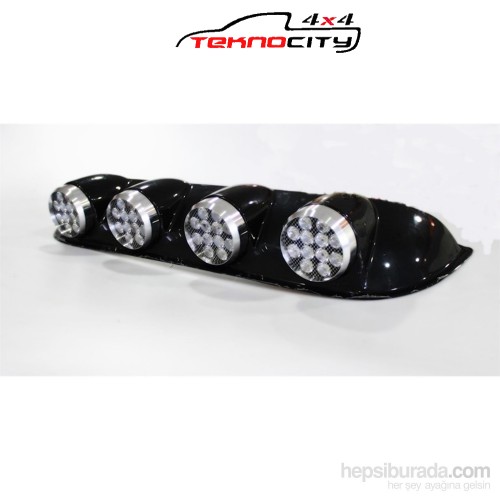 Space Offroad Sis Lambası 12x4 Led Yuvarlak Siyah